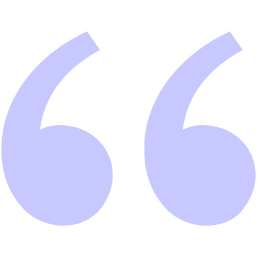 Blue quotation marks on black background.
